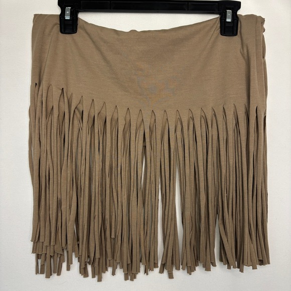 Taupe Fringe Infinity Scarf Shawl Wrap Boho Western Festival Layering - Picture 6 of 9